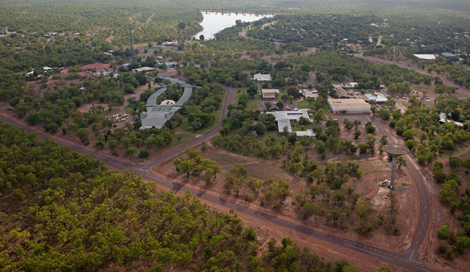 Overhead photo of the Jabiru township