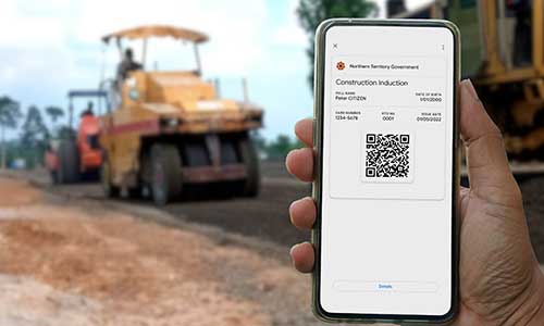 Digital white card on a mobile device